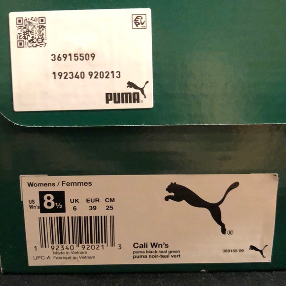 puma cali black teal green